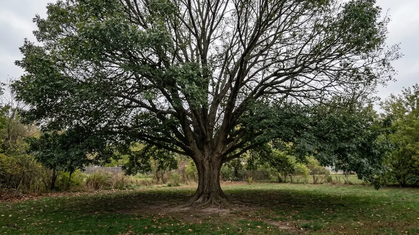 After: Crown thinning | Music City Tree Service After: a mature shade tree with an open, airy canopy that lets light through