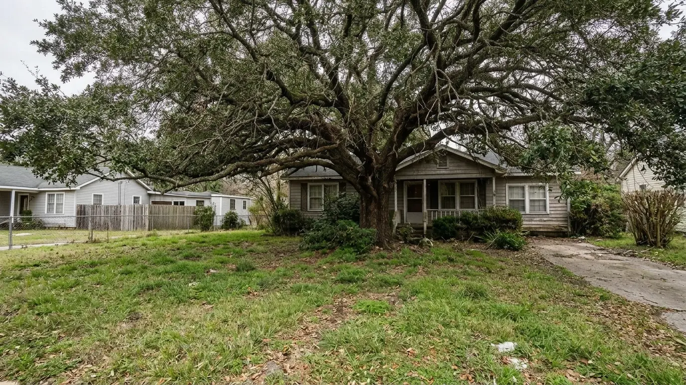 After: Tree pruning | Music City Tree Service After: a front yard with a balanced, lifted oak with a clean branch structure