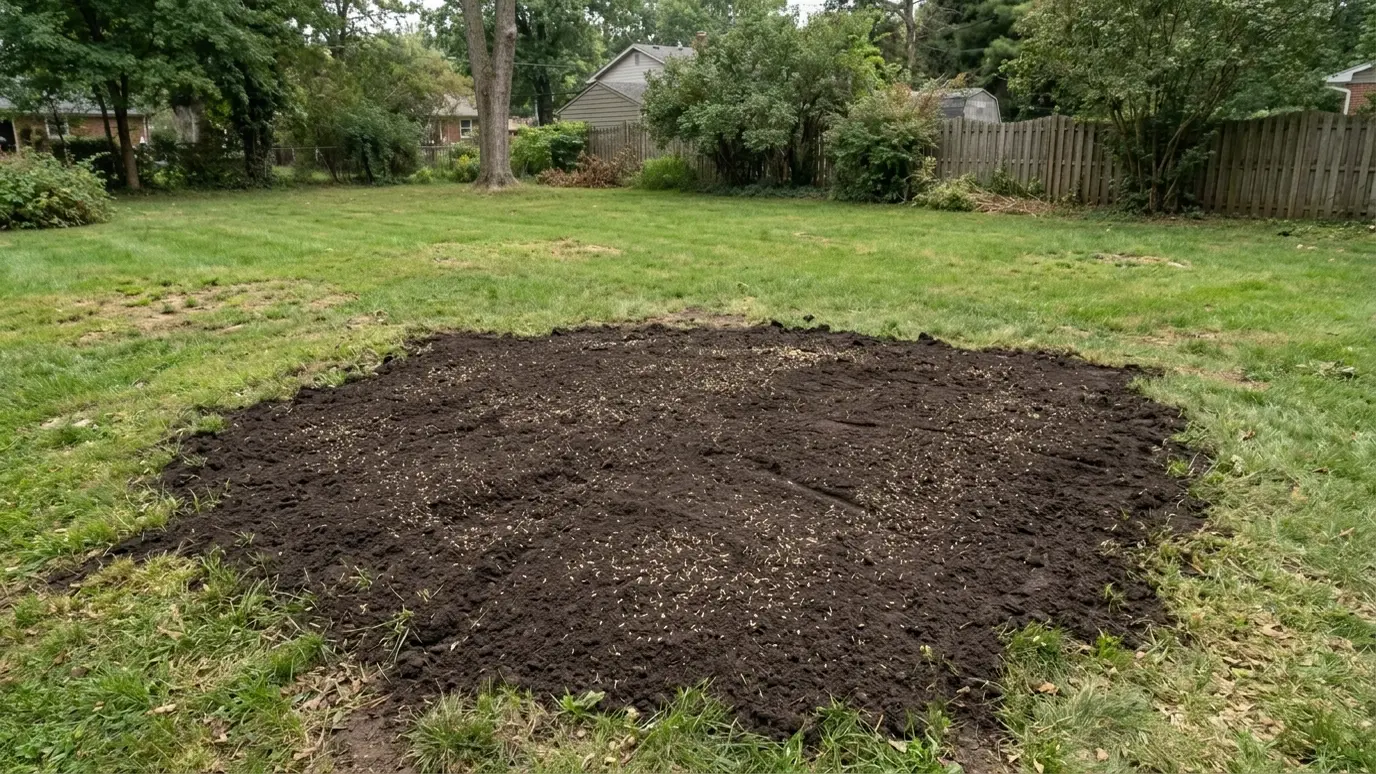 After: Stump grinding | Music City Tree Service After: a lawn with smooth, level ground ready for grass