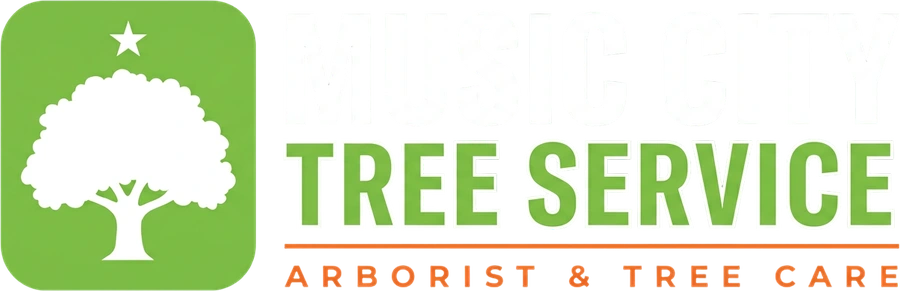 Music City Tree Service logo: a green tree emblem beside the words Music City Tree Service, Certified Arborist Tree Care